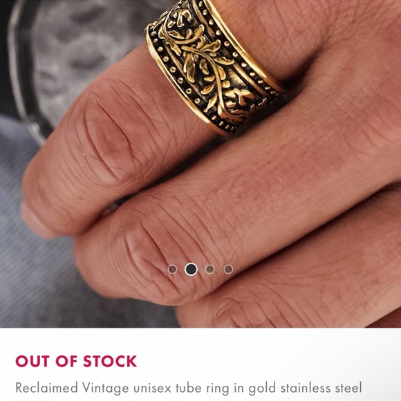 NWOT Reclaimed Vintage Gold and Black Rings Collection - Picture 3 of 3
